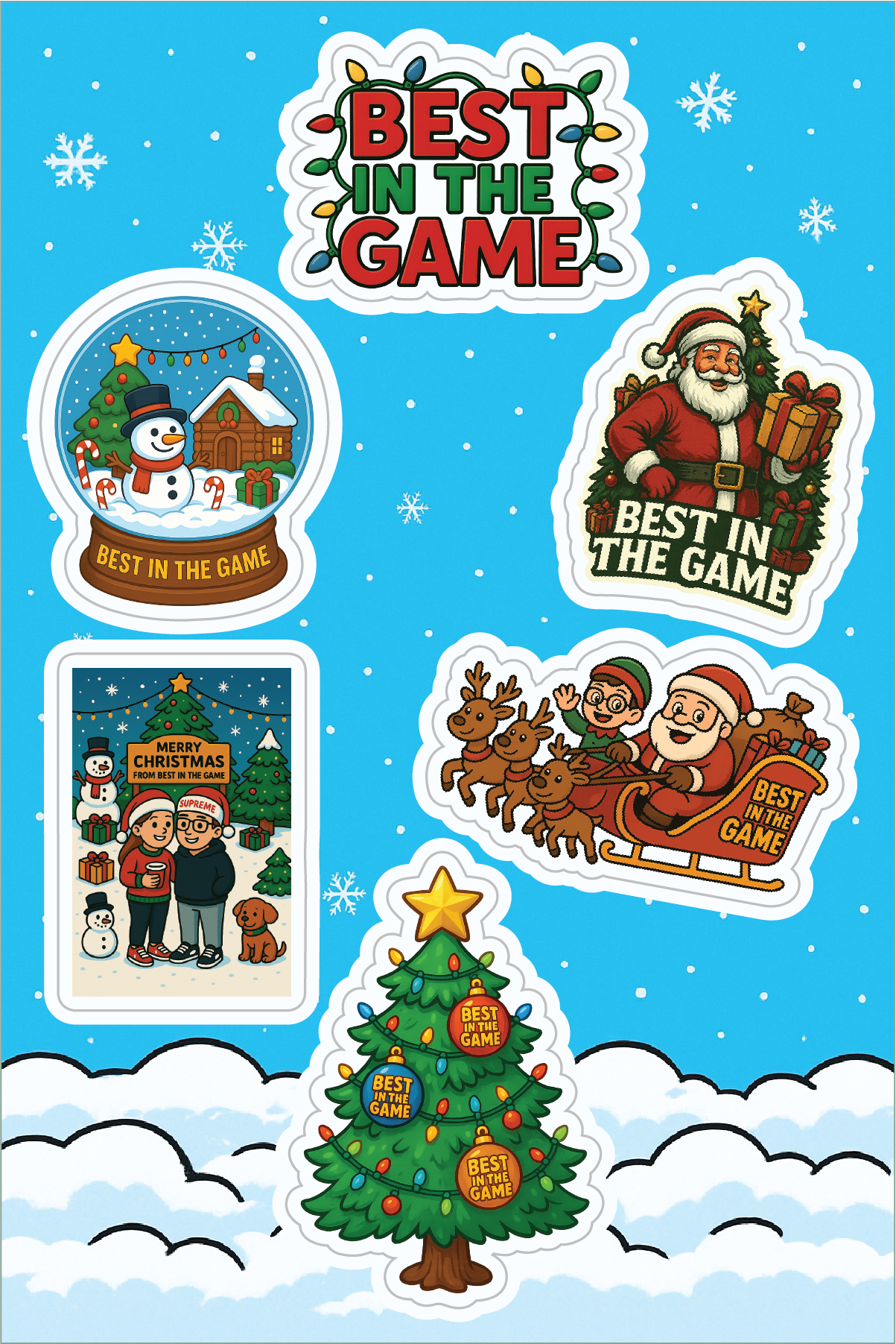 Custom Best In The Game Christmas Sticker Sheet