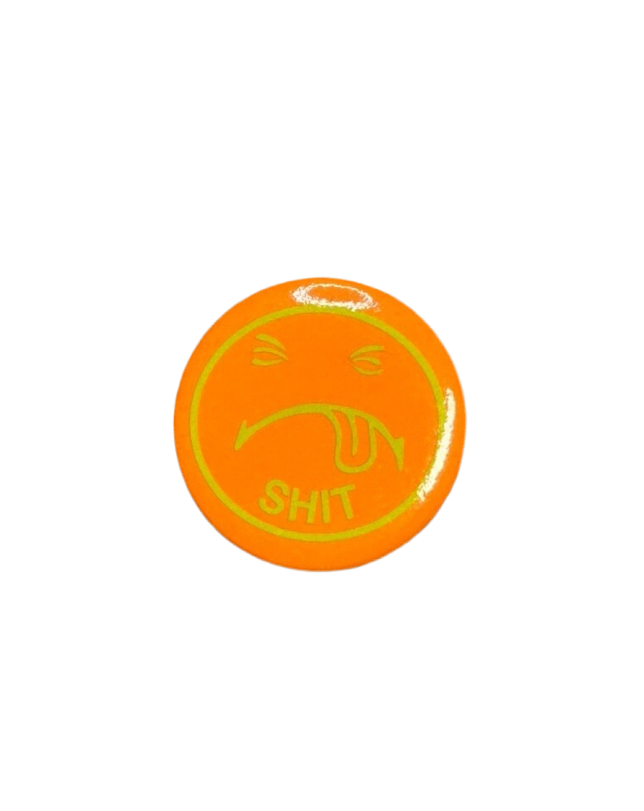 Supreme Shit Face Button (Orange)