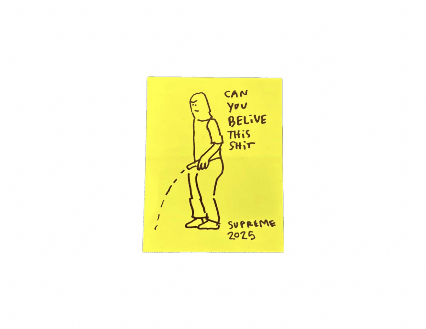 Supreme Piss Gonz Yellow Sticker SS25