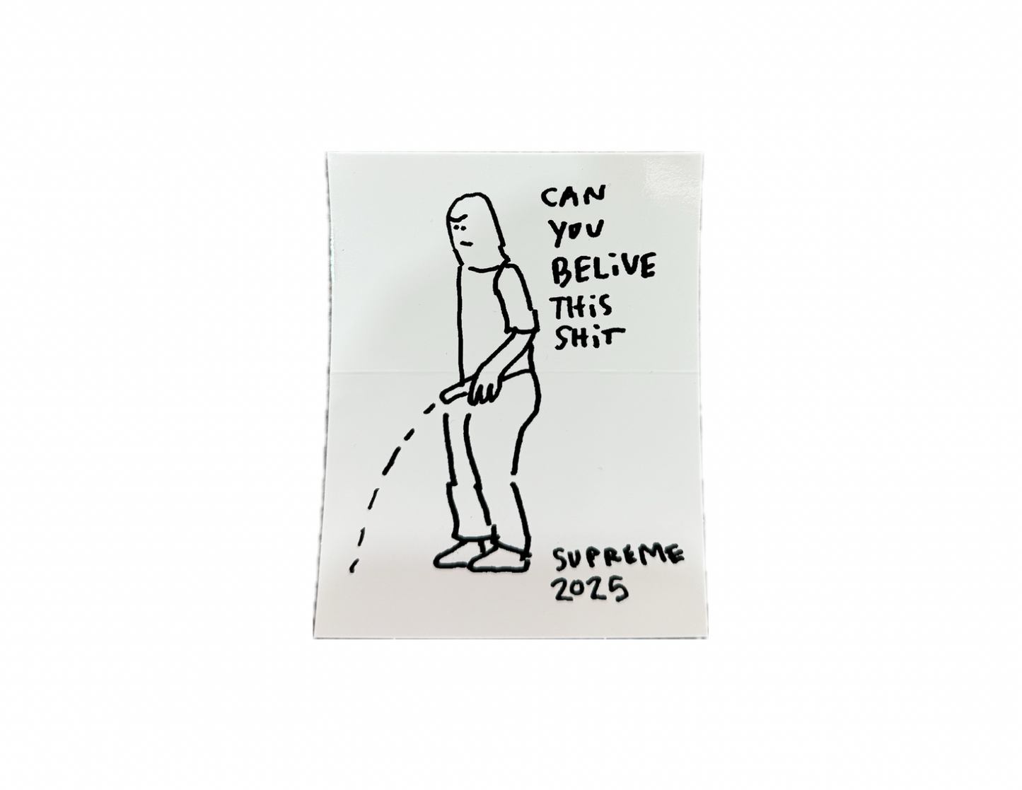 Supreme Piss Gonz White Sticker SS25