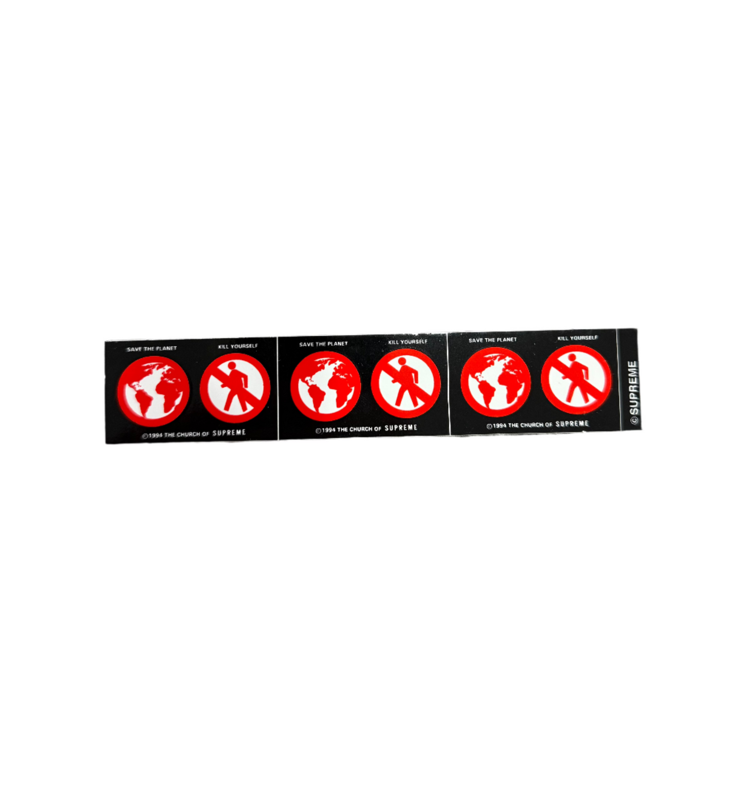 Supreme Save The Planet Mini Sticker Black FW19