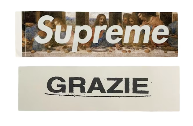 Supreme Milan 'Grazie' Last Supper Box Logo Sticker SS21