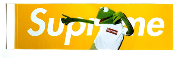 Supreme Kermit The Frog Box Logo Sticker Yellow SS08