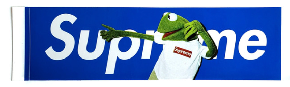 Supreme Kermit The Frog Box Logo Sticker Blue SS08