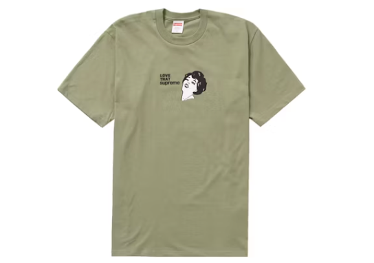 Supreme Love That Light Olive T-Shirt (Size Small Used)