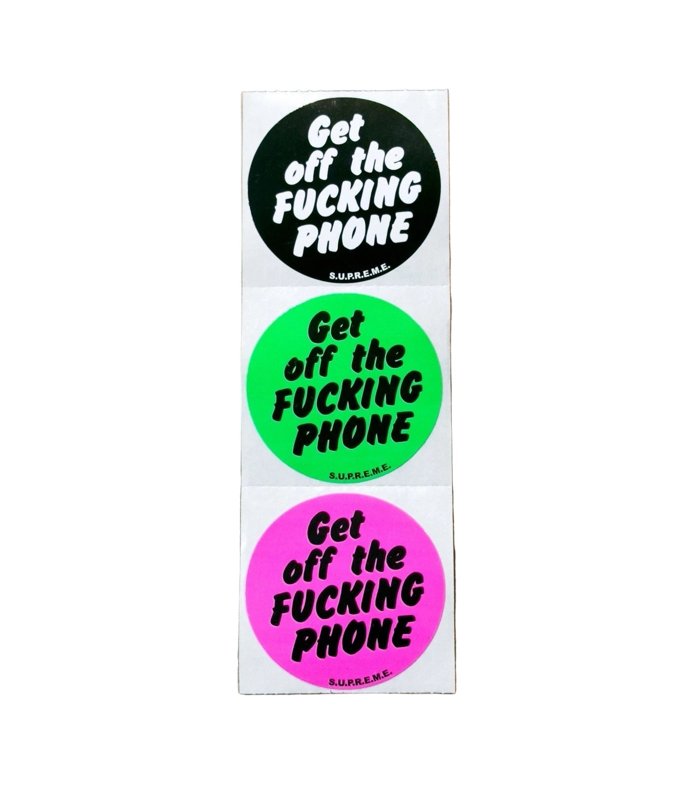 Supreme Get Off the Phone Sticker Set of 3 (2010)