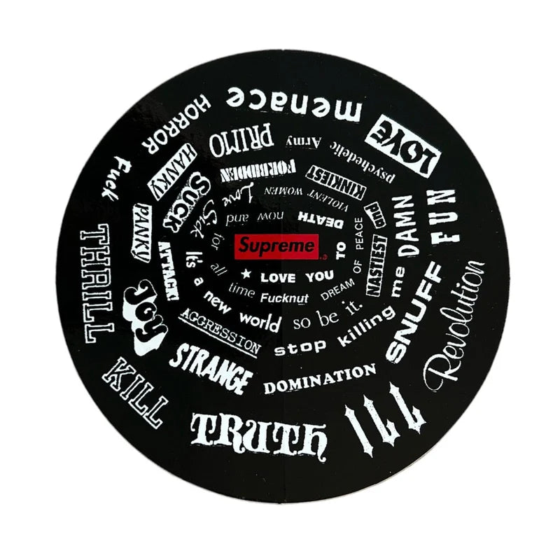 Supreme Spiral Stickers Black SS21
