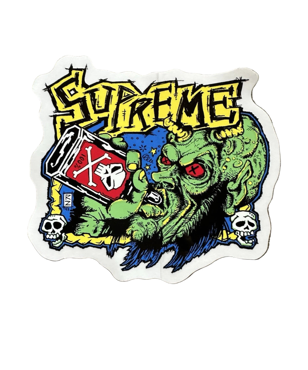 Supreme Rob Zombie White Sticker FW25
