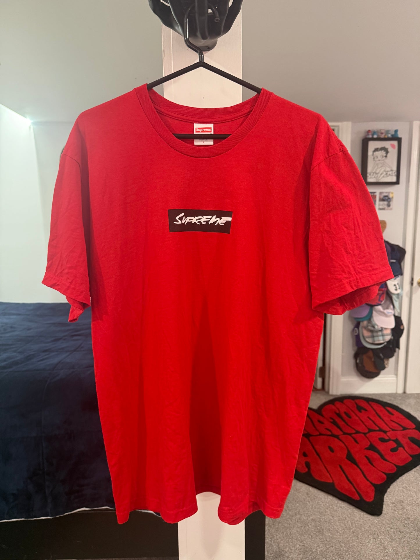 Supreme Futura Box Logo T-Shirt Red (Worn Size Large)