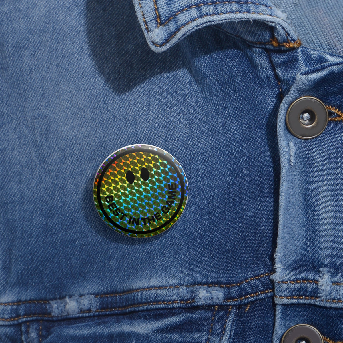 Best In The Game Smiley Pin Button