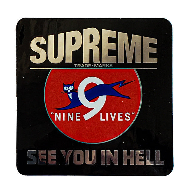 Supreme Nine Lives Black Sticker FW09