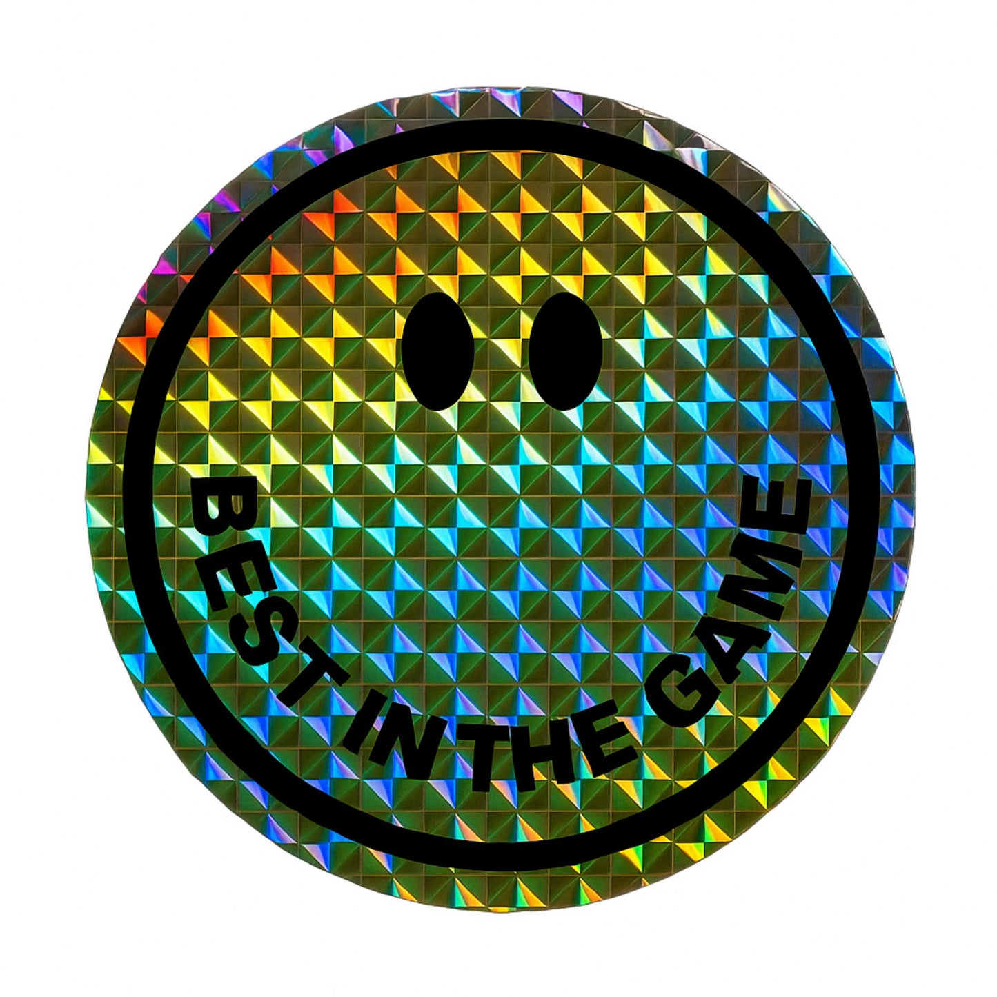 Custom Holographic Smiley Best In The Game Sticker