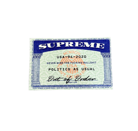 Supreme Social Security Card SSN Sticker SS20