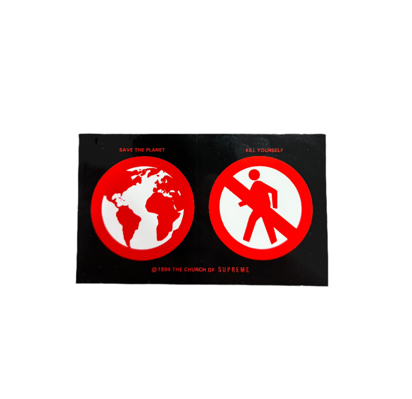 Supreme Save The Planet Sticker Black FW19
