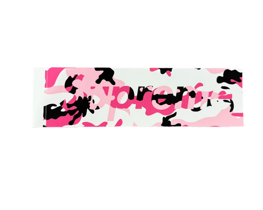 Supreme Camo Box Logo Sticker Pink FW20