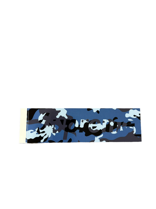 Supreme Camo Box Logo Sticker Blue FW20