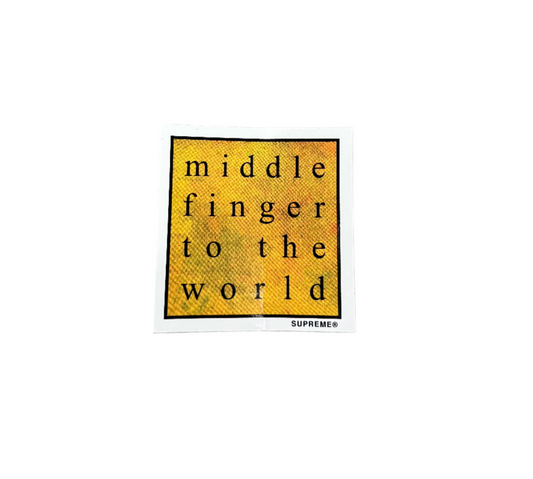 Supreme Middle Finger to World Sticker SS19