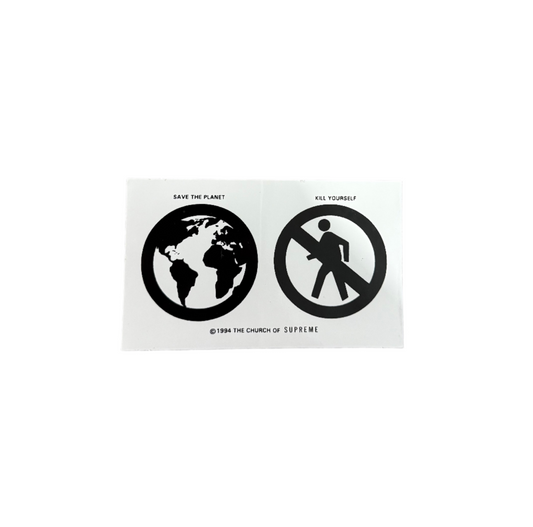 Supreme Save The Planet Sticker Big White FW19