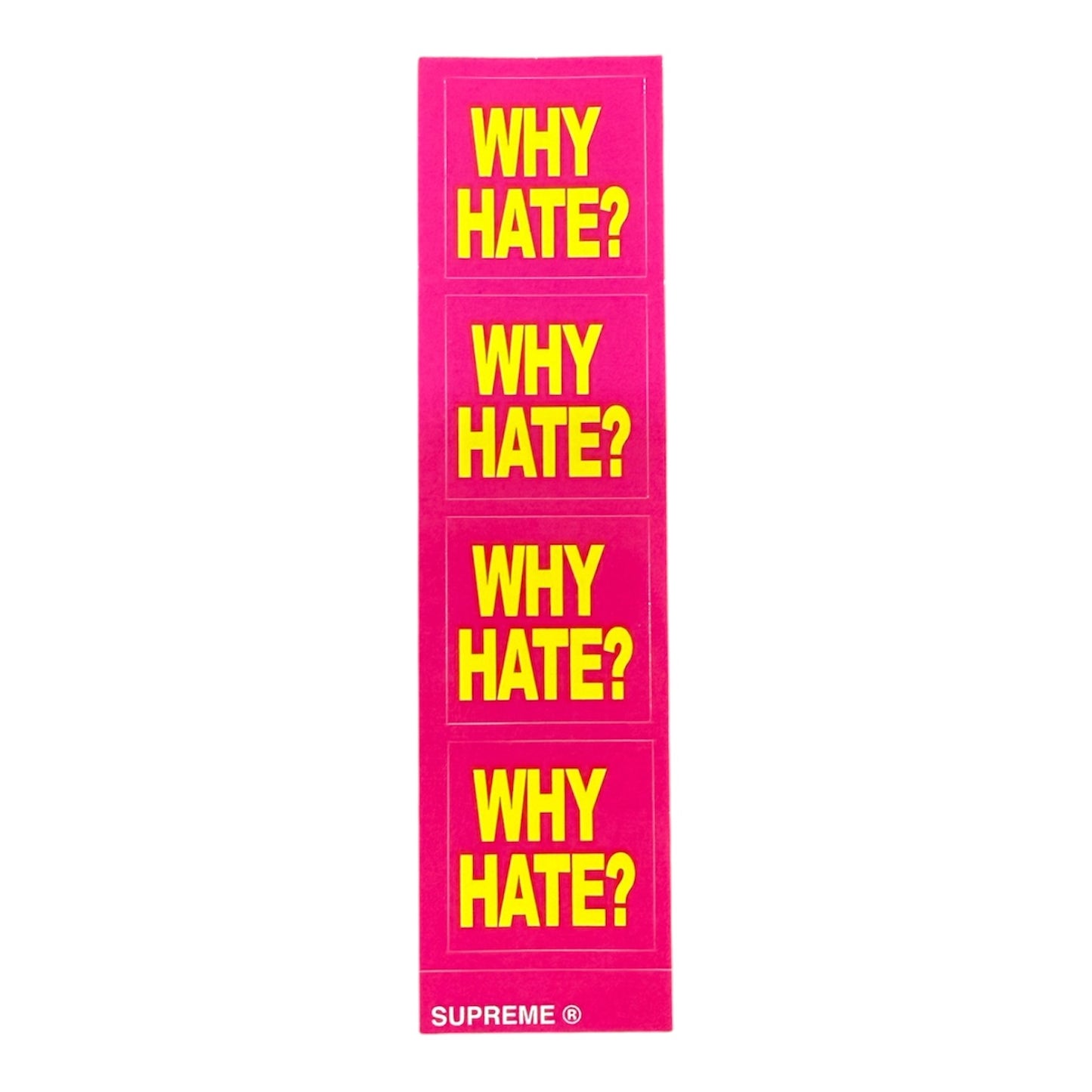Supreme Why Hate Pink Mini Sticker SS26
