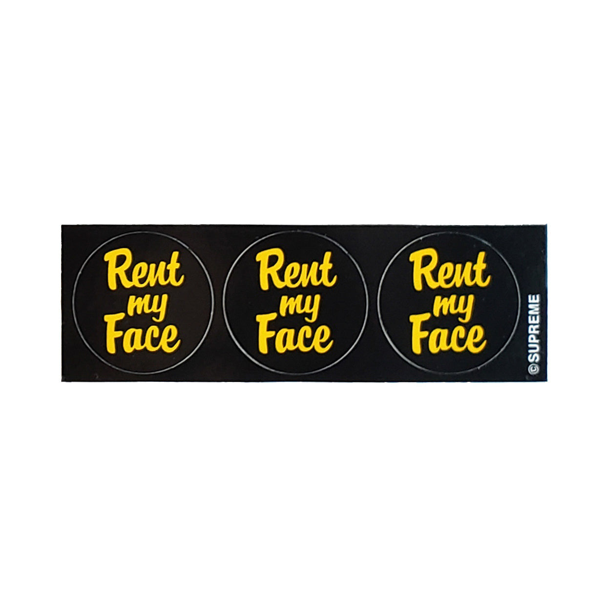 Supreme Rent My Face Black Mini Sticker SS12
