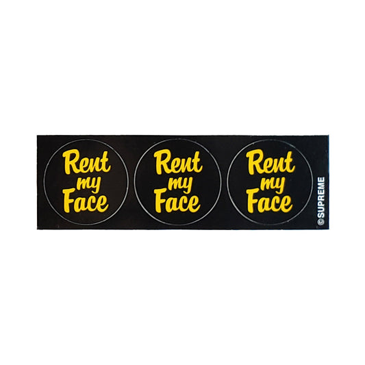 Supreme Rent My Face Black Mini Sticker SS12