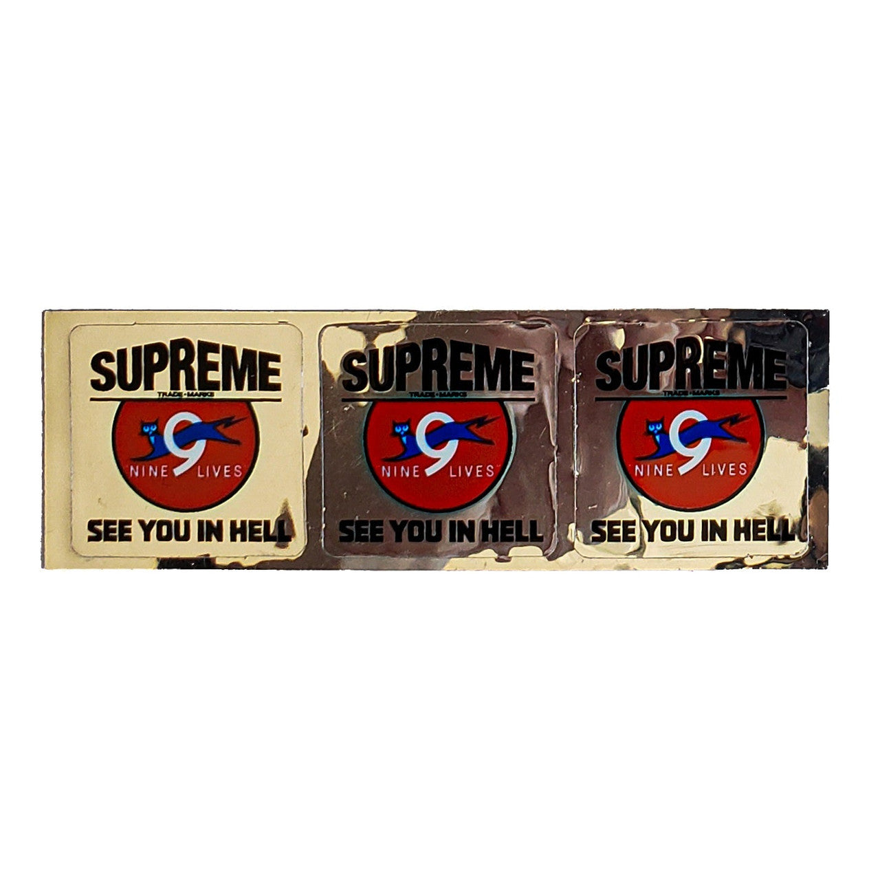 Supreme Nine Lives Silver Mini Sticker FW09