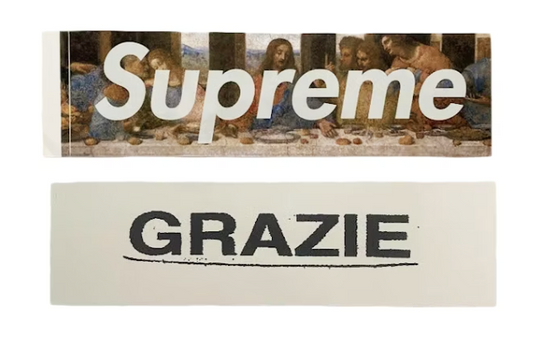 Supreme Milan 'Grazie' Last Supper Box Logo Sticker SS21
