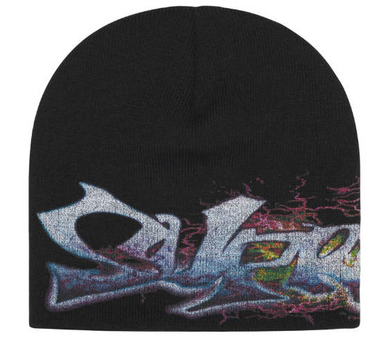 Supreme Tag Beanie Black
