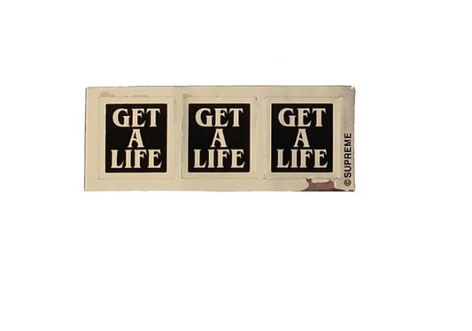 Supreme Get A Life Black Mini Stickers FW12