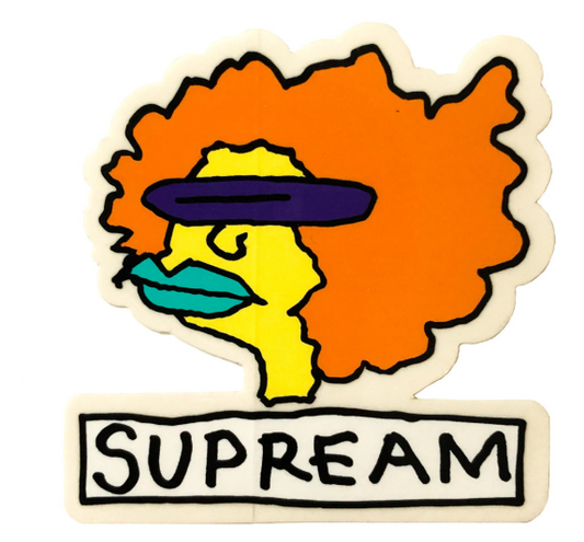 Supreme Orange Gonz Head Sticker (FW17)