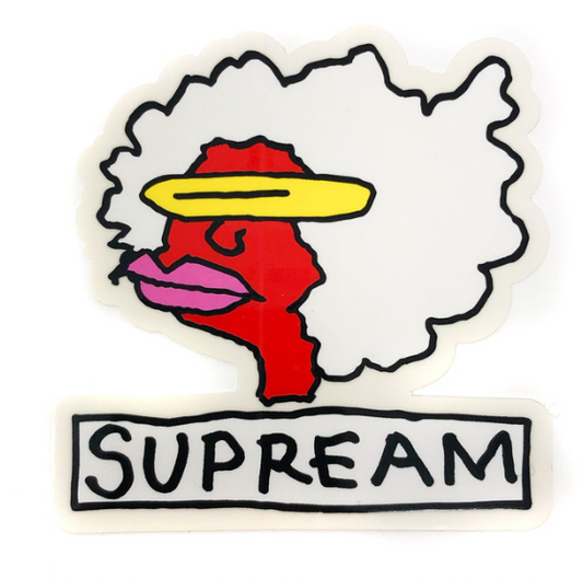 Supreme White Gonz Head Sticker (FW17)