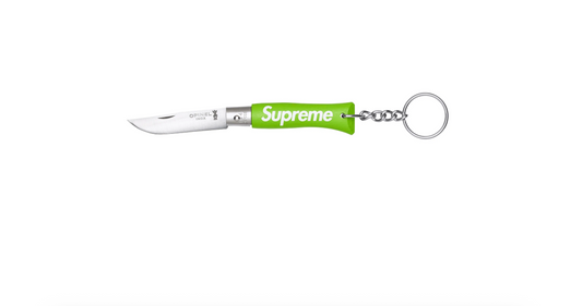 Supreme Opinel No. 4 Folding Knife Keychain Green