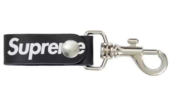 Supreme Leather Key Loop Black