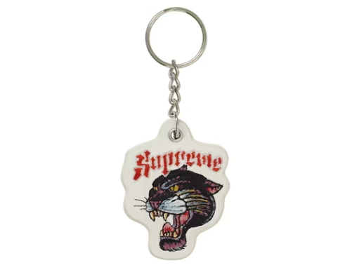 Supreme Panther Keychain White
