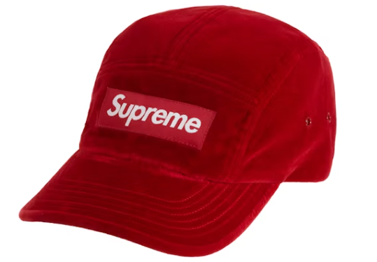 Supreme Velvet Camp Cap (FW20) Red