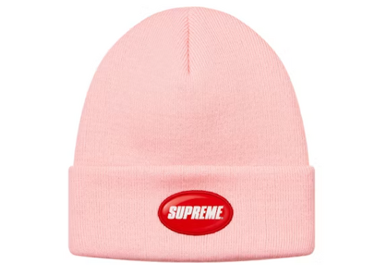 Supreme Rubber Patch Beanie Pink