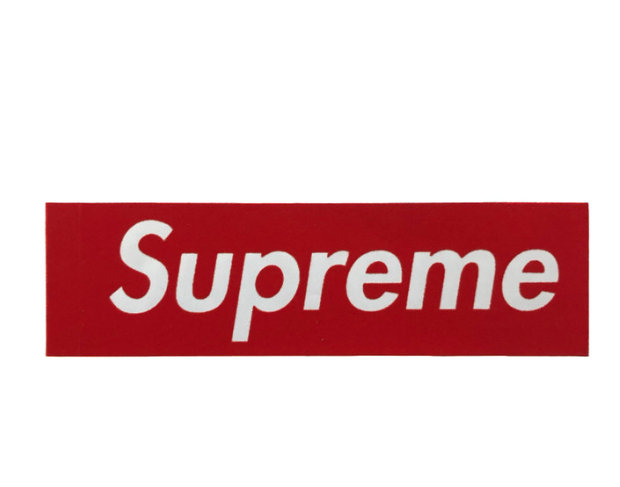 Supreme Red Felt Full Tab Box Logo Sticker SS17