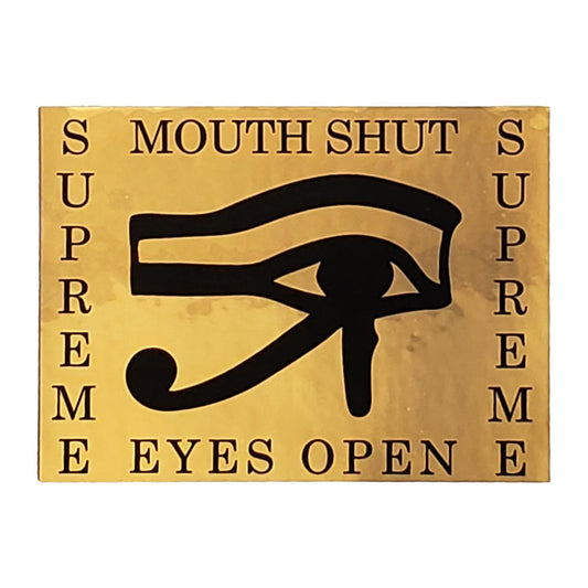 Supreme Mouth Shut Eyes Open Sticker Gold SS11