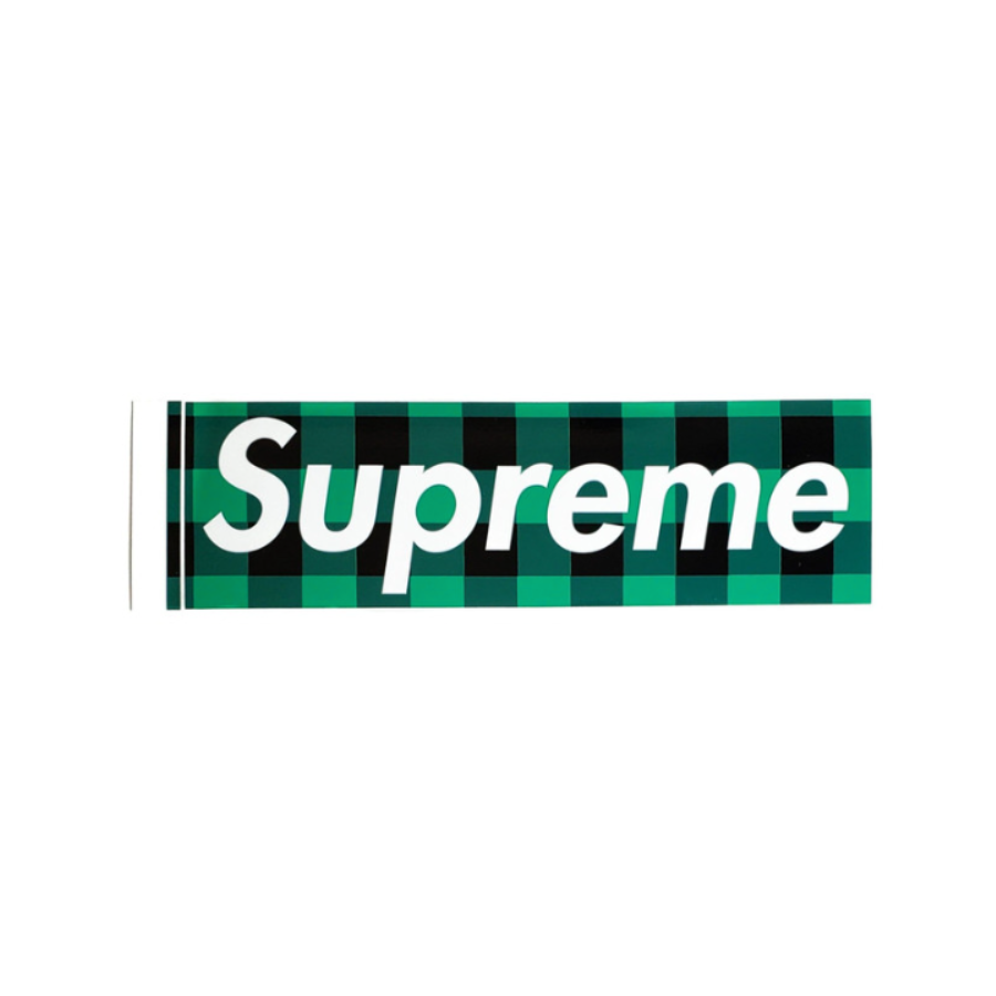 Supreme Buffalo Plaid Green Box Logo Sticker 2007