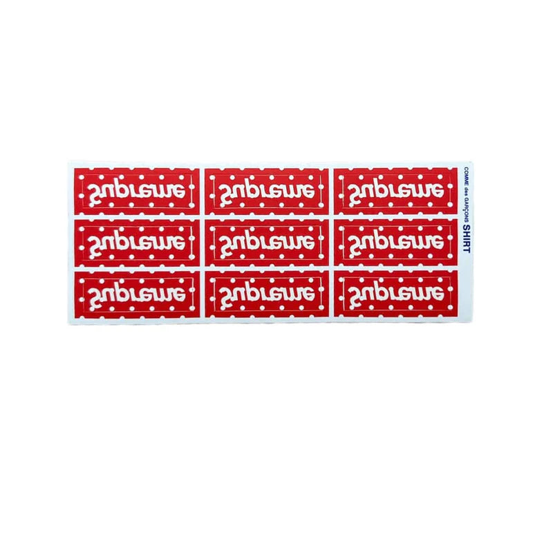 Supreme CDG Polka Dot Box Logo Mini Sticker Red SS12