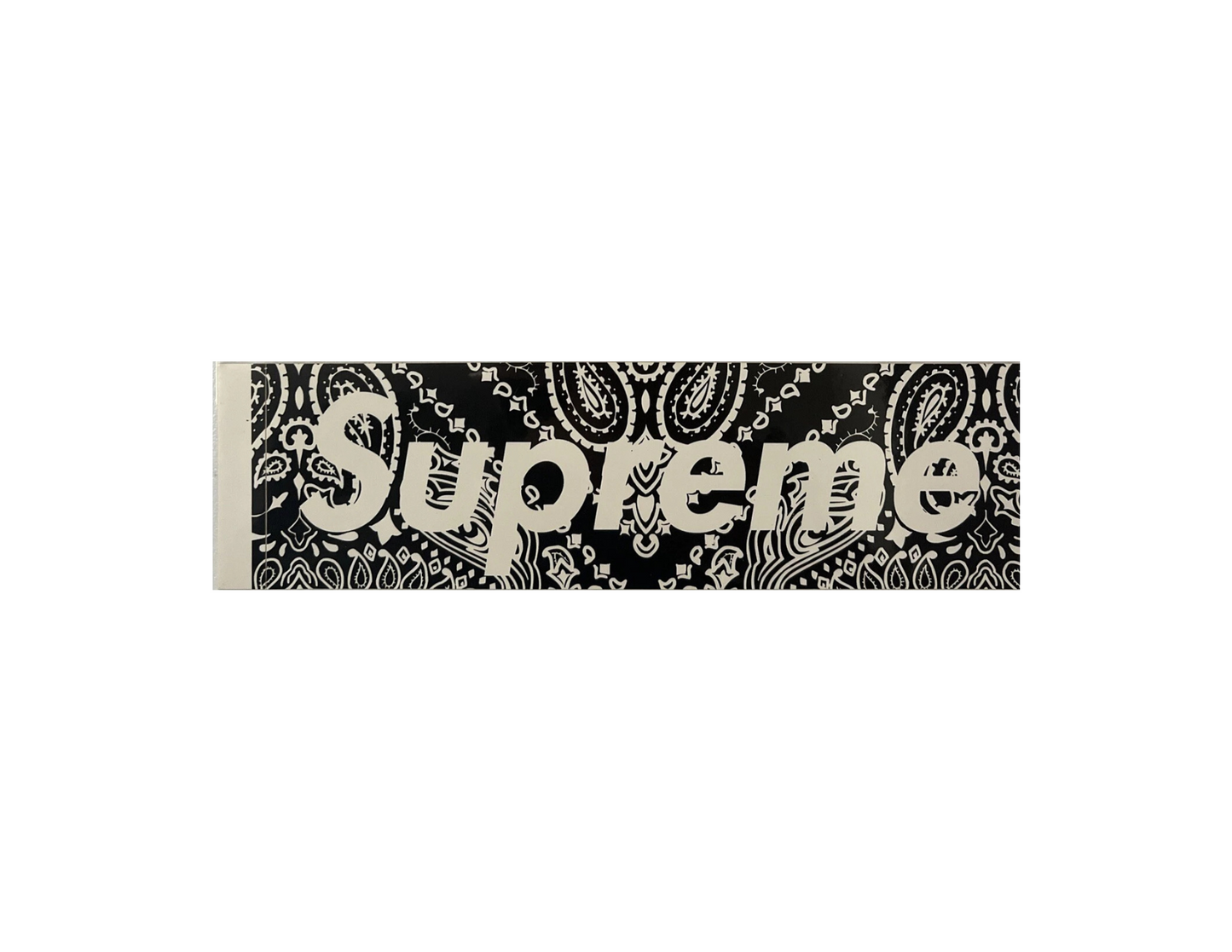 Supreme Paisley Bandana Box Logo Sticker Black 2006