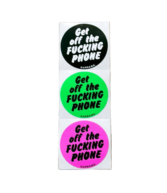 Supreme Get Off the Phone Sticker Set of 3 (2010)