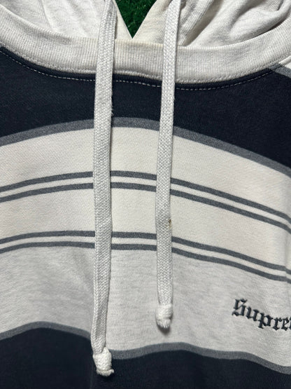 Supreme Striped Hooded Crewneck (Size Xl Worn Flawed)