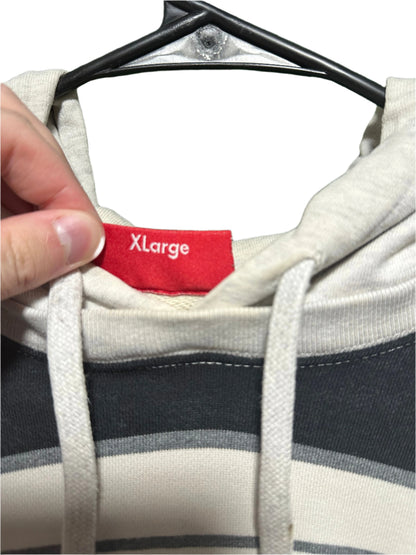 Supreme Striped Hooded Crewneck (Size Xl Worn Flawed)