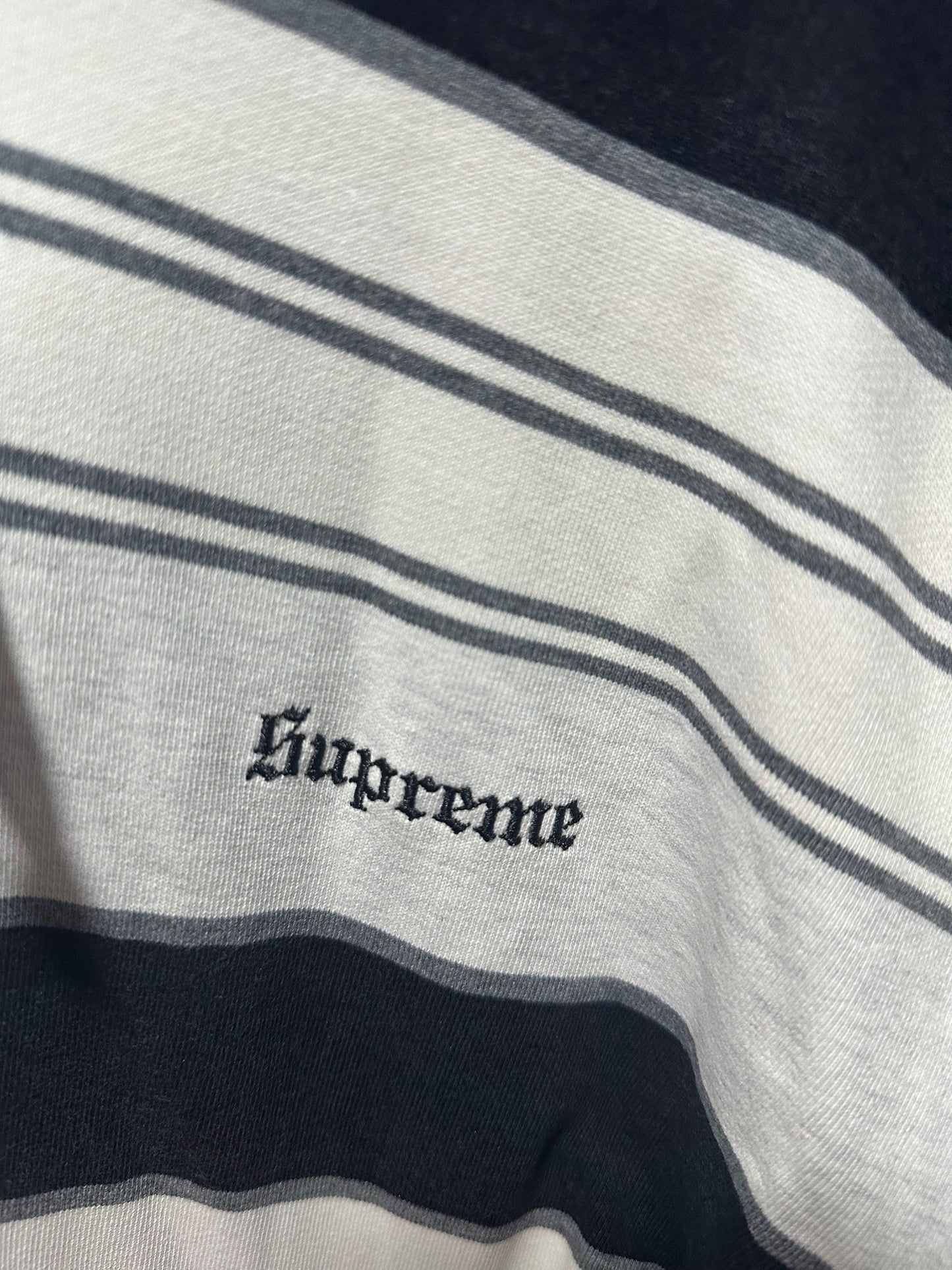 Supreme Striped Hooded Crewneck (Size Xl Worn Flawed)