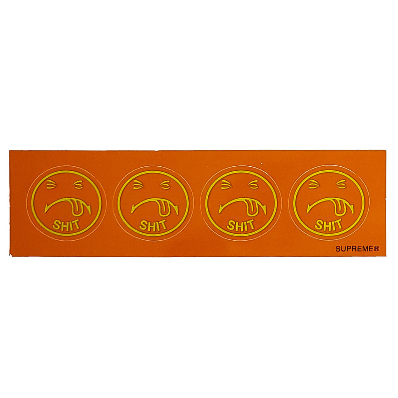 Supreme Shit Smiley Mini Sticker Orange FW17