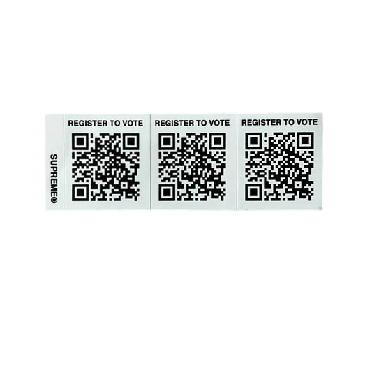 Supreme Register To Vote QR Code Mini Stickers FW20