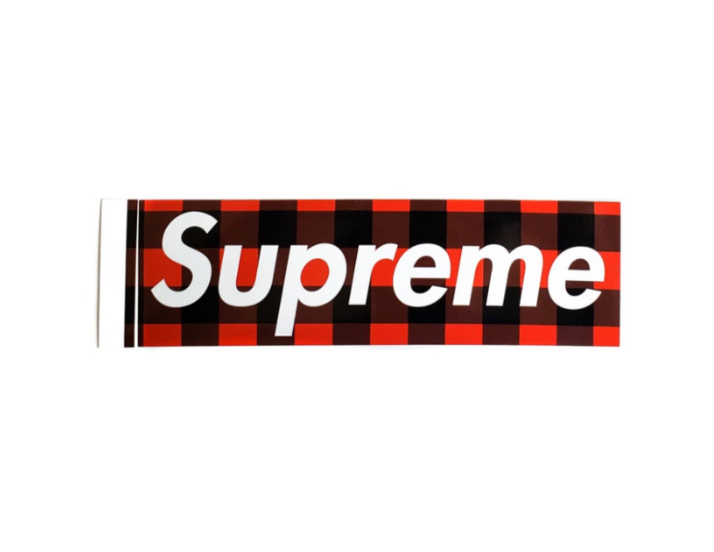 Supreme Buffalo Plaid Red Box Logo Sticker 2007