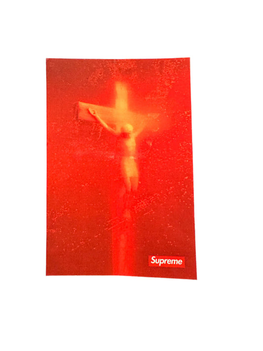 Supreme Piss Christ Sticker Andres Serrano FW17