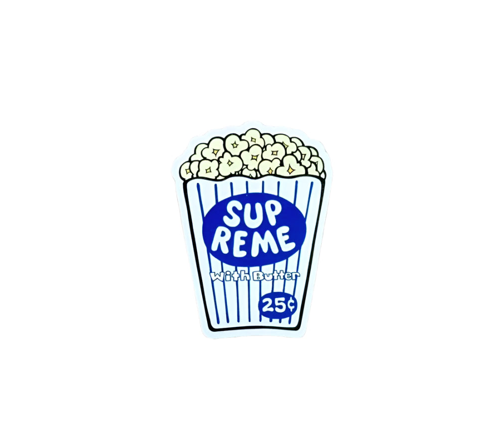 Supreme Popcorn Sticker Blue 2003